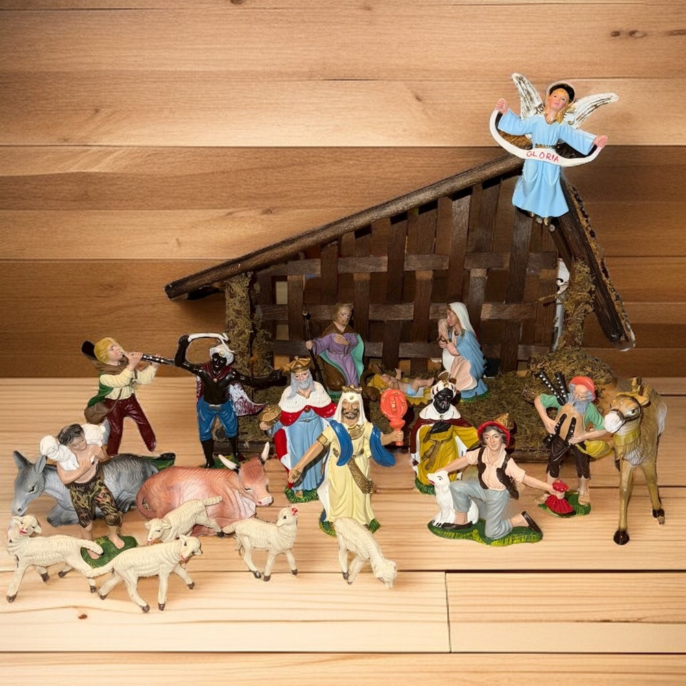 Vintage 20pc Nativity set